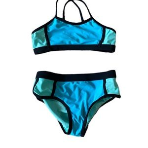 Girls blue and teal bikini M